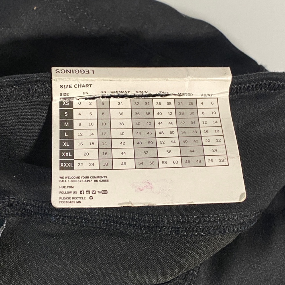 Hue Original Smoothing Denim Leggings Size Large Black U20622H - Picture 2 of 4